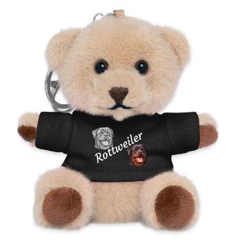 Rottweiler ,Hunde, Hundekopf, Wachhund, Rassehund, - Teddy Schlüsselanhänger - Schwarz - Vorne