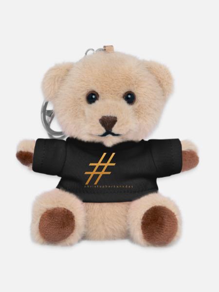 Christopher kann das Rautenmuster in Gold - Teddy Schlüsselanhänger - Schwarz