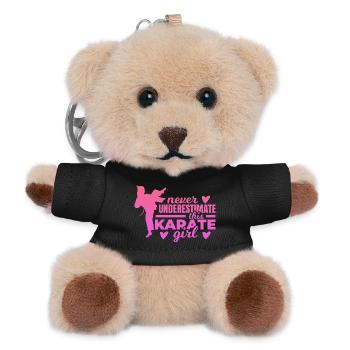 Unterschätze nie ein Karate Mädchen - Teddy Schlüsselanhänger - Schwarz - Vorne