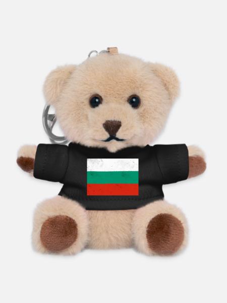Flag of Bulgaria - Teddy Keyring - black