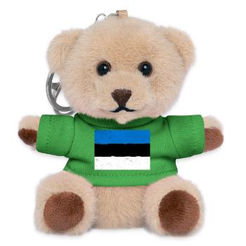 Flagge Estlands – Nordischer Minimalismus - Teddy Schlüsselanhänger - Grün - Vorne