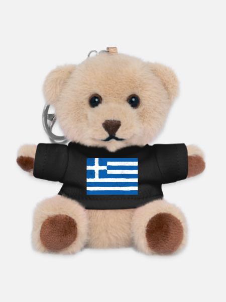 Flag of Greece – Blue Identity - Teddy Keyring - black