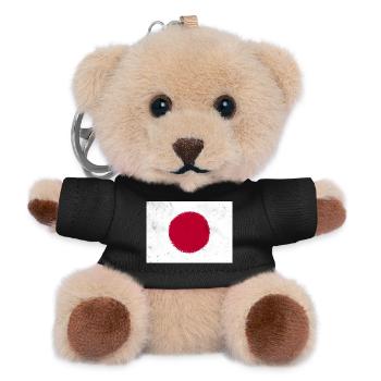 Flagge von Japan - Teddy Schlüsselanhänger - Schwarz - Vorne