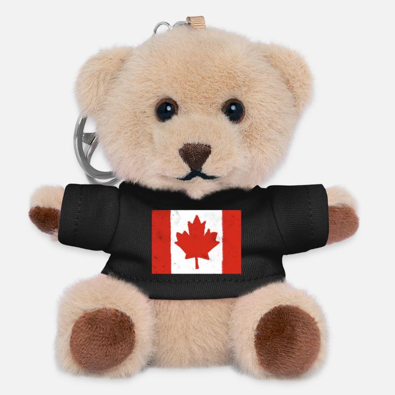 Flag of Canada - Teddy Keyring - black