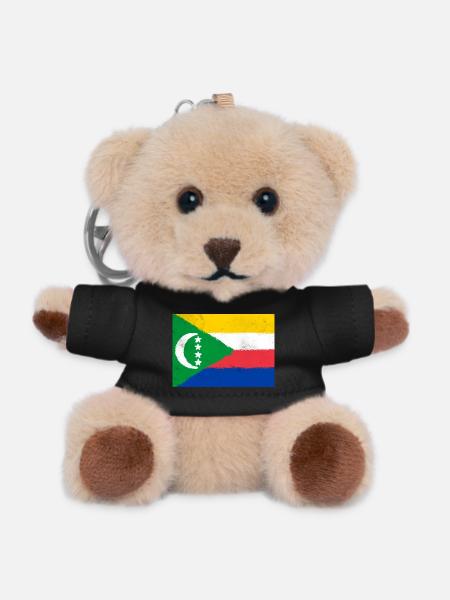 Drapeau des Comores - Porte-clés ourson - noir