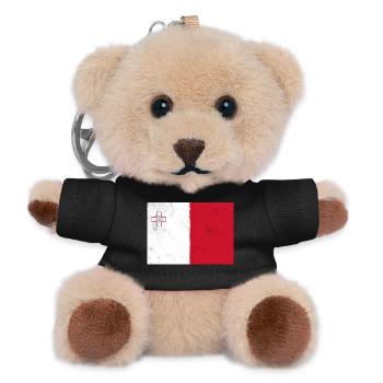 Flag of Malta - Teddy Keyring - black - Front