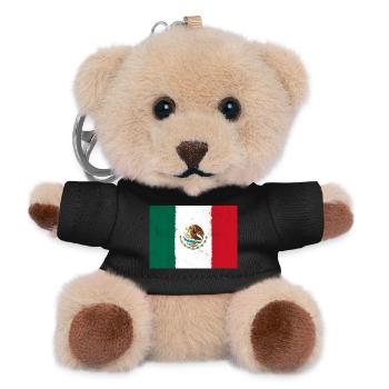 Flag of Mexico - Teddy Keyring - black - Front