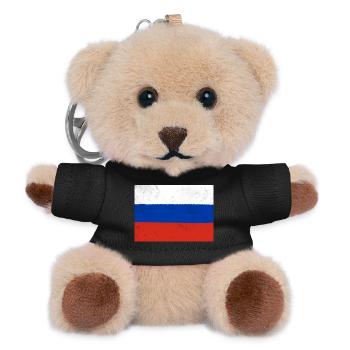 Flag of Russia - Teddy Keyring - black - Front