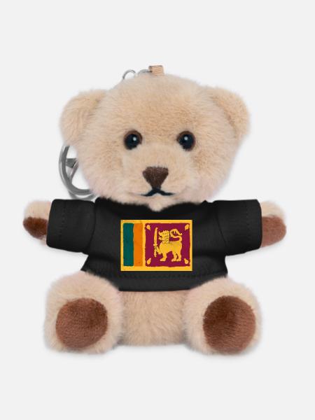 Flag of Sri Lanka - Teddy Keyring - black