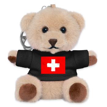Flag of Switzerland - Teddy Keyring - black - Front