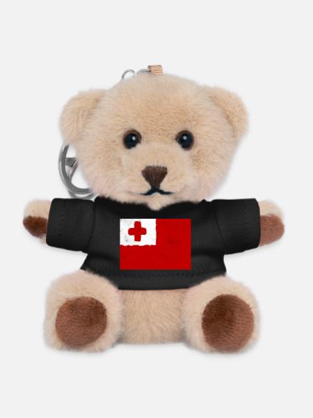 Flag of Tonga - Teddy Keyring - black