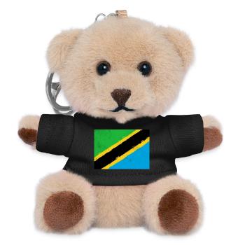 Flagge von Tansania - Teddy Schlüsselanhänger - Schwarz - Vorne