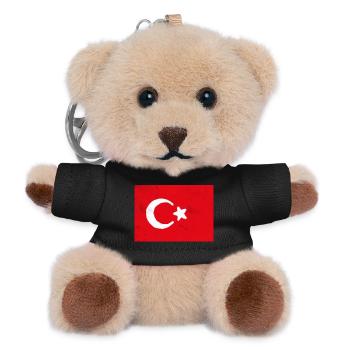 Turkish Flag Abstract Art Print - Teddy Keyring - black - Front