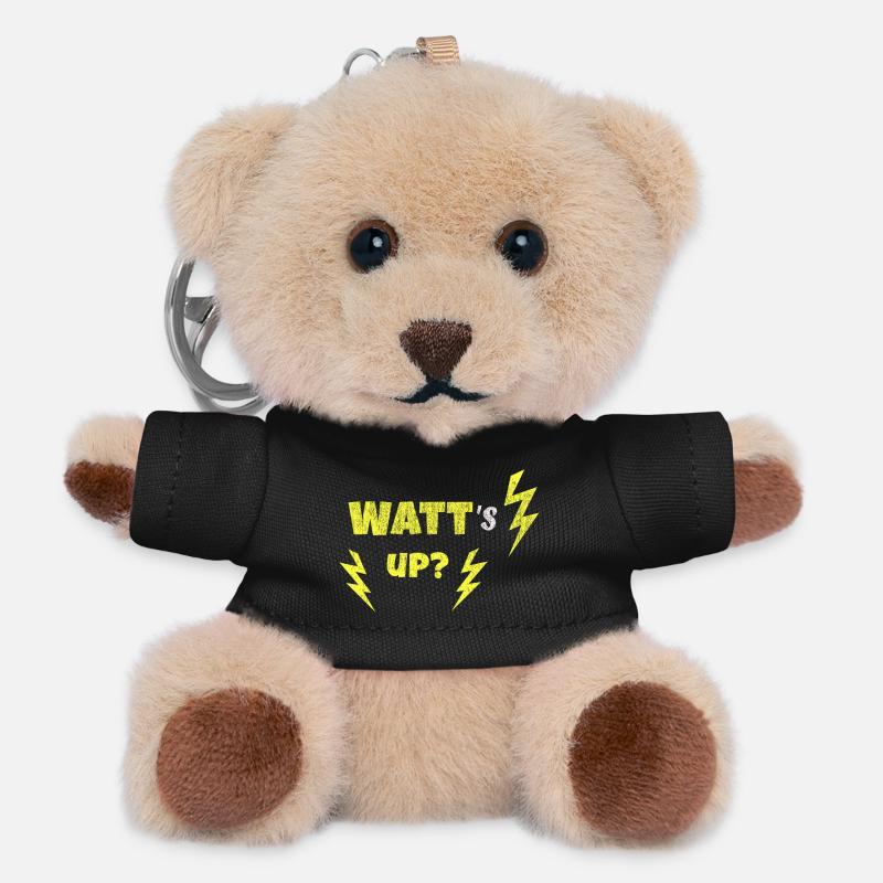 Retro Electric Pun Tee - Teddy Keyring - black