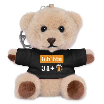 I'm 34 plus beer 35th birthday - Teddy Keyring - black - Front