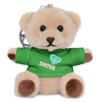 Funkelnder Diamant mit Dieter - Teddy Schlüsselanhänger - Grün - Vorne