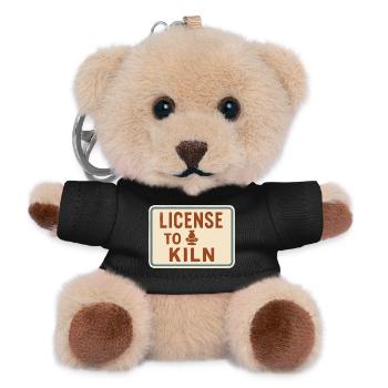 Töpferscheiben-süchtiger Tonkünstler Keramiken - Teddy Schlüsselanhänger - Schwarz - Vorne