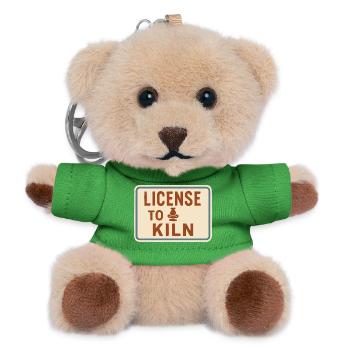 Töpferscheiben-süchtiger Tonkünstler Keramiken - Teddy Schlüsselanhänger - Grün - Vorne