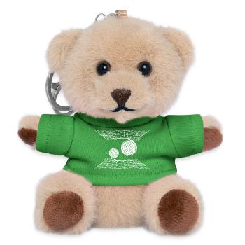 Futuristic Grid Space Spheres Design - Teddy Keyring - green - Front