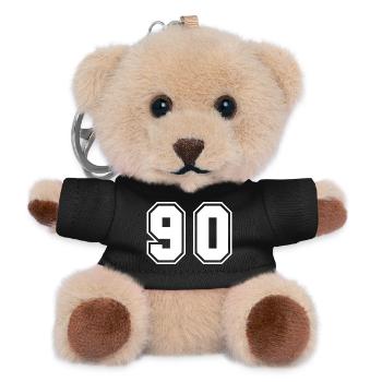 Retro Number Pad Design in Black White - Teddy Keyring - black - Front