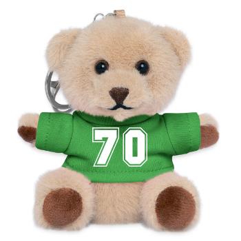 Sportliches Nummern Design 70 - Teddy Schlüsselanhänger - Grün - Vorne