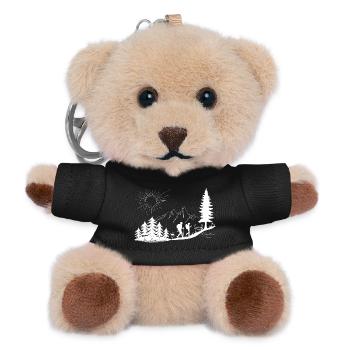 Sunrise over mountain landscape with hikers - Teddy Keyring - black - Front