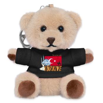 Türkiye Istanbul Vintage Flag Turkey Sovenir - Teddy Keyring - black - Front