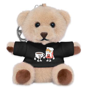 Coffee and Cigarettes  - Funny T-Shirt - Teddy Keyring - black - Front