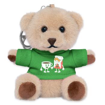 Kaffee und Zigaretten - Lustiges T-Shirt - Teddy Schlüsselanhänger - Grün - Vorne