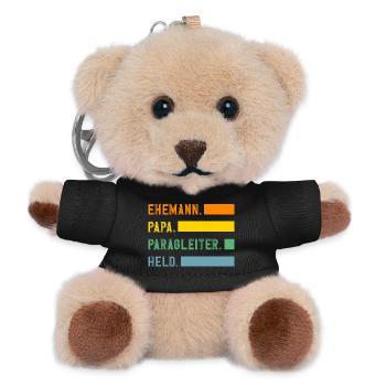 Ehemann Papa Gleitschirm Abenteuer Paragliding - Teddy Schlüsselanhänger - Schwarz - Vorne