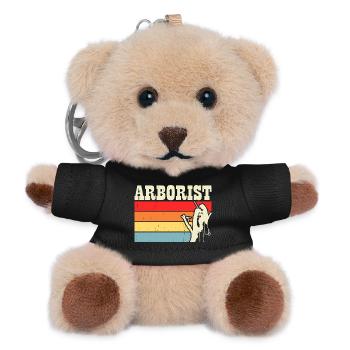 Baumpfleger Holzarbeiter Waldarbeiter Geschenk - Teddy Schlüsselanhänger - Schwarz - Vorne