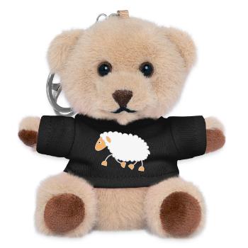 Schaf trabt zum Schäfer - Teddy Schlüsselanhänger - Schwarz - Vorne