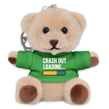 Crash Out Loading Bar, lustiger Spruch - Teddy Schlüsselanhänger - Grün - Vorne