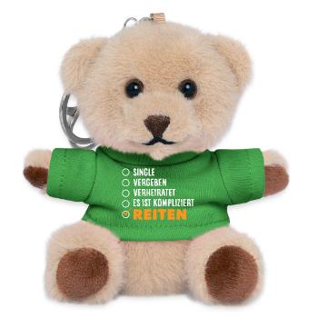 Horse Girl Riding Pony Fans Rider - Teddy Keyring - green - Front
