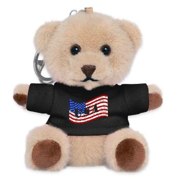 Drapeau des États-Unis - Porte-clés ourson - noir - Devant