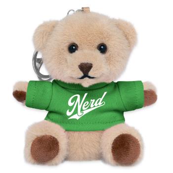 NERDY forever - NERD retro weiß - Teddy Schlüsselanhänger - Grün - Vorne