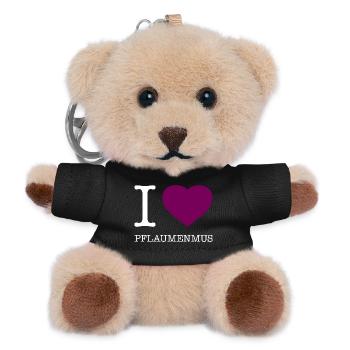 I love plum jam - Teddy Keyring - black - Front