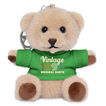 30 Years 1996 Vintage Retro Birthday Gift - Teddy Keyring - green - Front