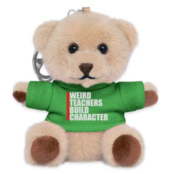 Weird Teachers Build Character Lustige Lehrer Logo - Teddy Schlüsselanhänger - Grün - Vorne