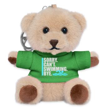 Sorry Can't Swimming Bye Swimmer Excuse Humor - Teddy Keyring - green - Front