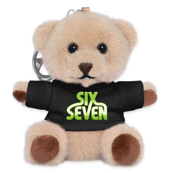Six Seven 6 7 - 67 - Green Typography Meme Design - Teddy Keyring - black - Front