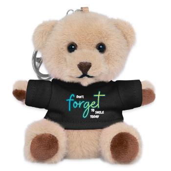 Don't forget to smile today - Teddy Keyring - black - Front