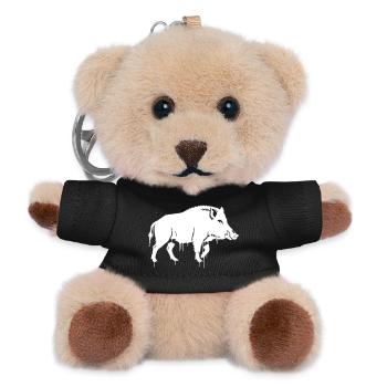 Wild boar graffiti streetwear vector - Teddy Keyring - black - Front