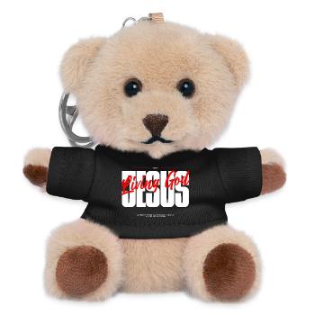 Lebender Gott Typografie Tee - Teddy Schlüsselanhänger - Schwarz - Vorne