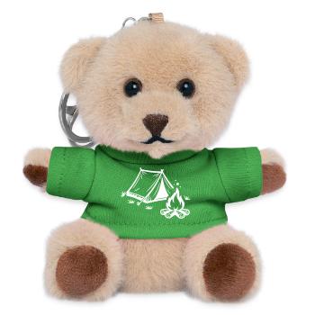 Zelt Lagerfeuer Camping - Teddy Schlüsselanhänger - Grün - Vorne