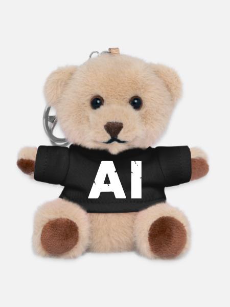 AI Artificial Intelligence Text Grunge Vektor - Teddy Schlüsselanhänger - Schwarz