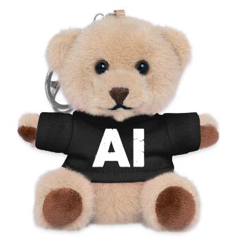 AI Artificial Intelligence Text Grunge Vektor - Teddy Schlüsselanhänger - Schwarz - Vorne