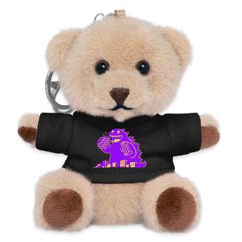 Monster frisst Stadt - Teddy Schlüsselanhänger - Schwarz - Vorne