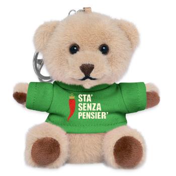 Er denkt nicht darüber nach. - Teddy Schlüsselanhänger - Grün - Vorne