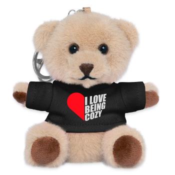 I Love Being Cozy Gemütlichkeit Zuhause Entspannt - Teddy Keyring - black - Front